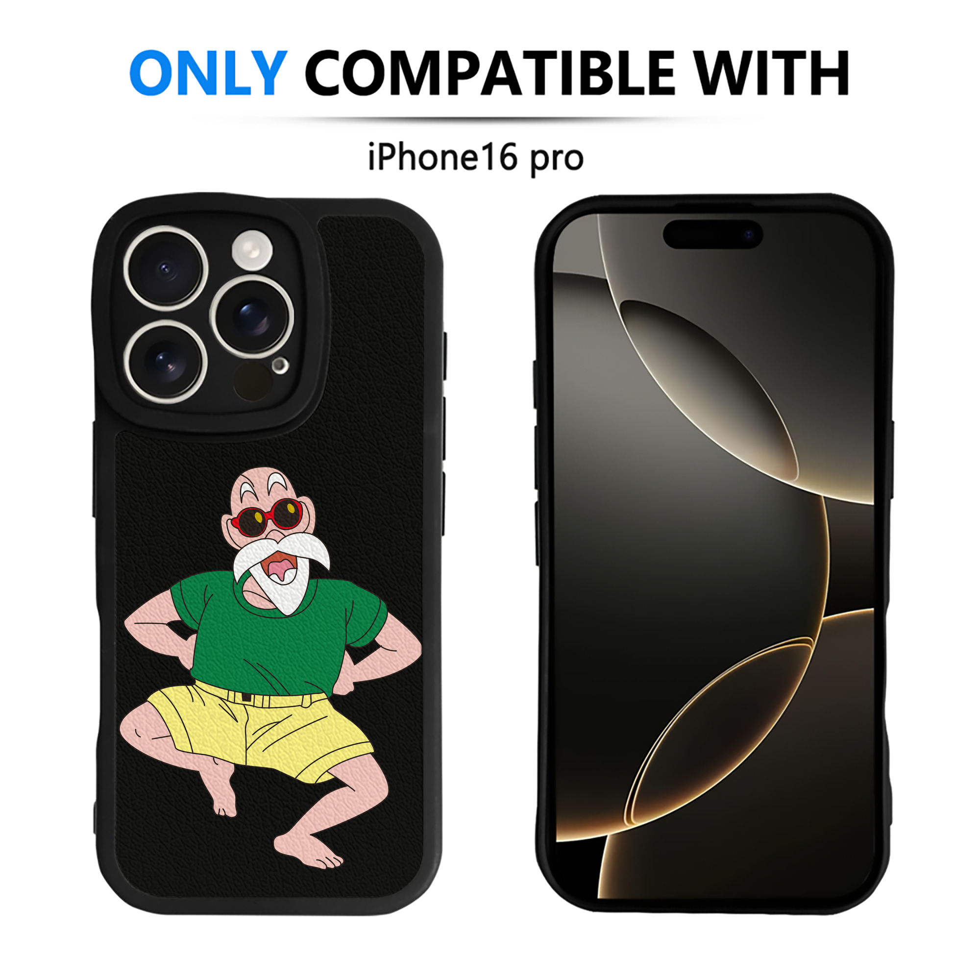 （画像用） ドラゴンボール 亀仙人（かめせんにん） DRAGON BALL Master Roshi Kame Sennin 【iPhone 16シリーズ対応】シリコンスマホケース（レザー調） 材質：シリコン